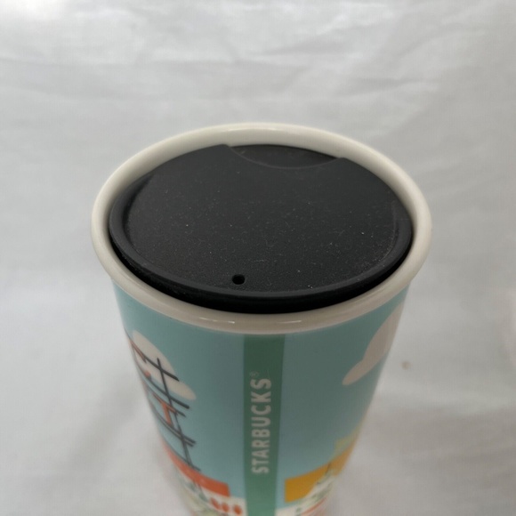 2016 Starbucks Pike Place Public Market Seattle Ceramic Tumbler Travel Cup 12 oz - Picture 5 of 7